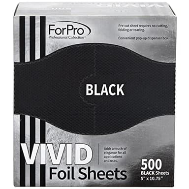 ForPro Professional Collection Vivid Black Embossed Foil Sheets, Aluminum, Pop-Up Foil Dispenser, Hair Foils for Color Application & Highlighting Services, Food Safe, 5” W x 10.75” L, 500-Count - Image 4