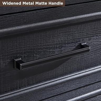 ACCOHOHO Farmhouse 8 Drawers Dresser Chests for Bedroom,52" Wide Wood Rustic Chest of Drawers with Metal Handle,Natural Texture,Drawer Organizer for Bedroom,Living Room,Hallway and Entryway,Black - Image 5