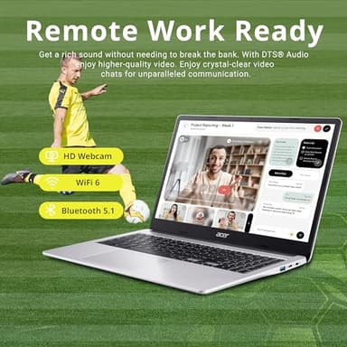 acer Chromebook 315 15.6" FHD Laptop, Intel Celeron N4500, 4GB LPDDR4 RAM, 224GB Storage(64GB eMMC+160GB Docking Station Set), Intel UHD Graphics, HD Webcam, Wi-Fi 6, Chrome OS, Silver - Image 5