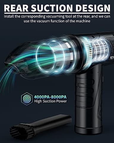 Powerful Compressed Air Duster for Deep Cleaning-Replace Compressed Air Can-No Canned Air Duster-Keyboard Cleaner-PC Cleaning-Rechargeable-3-Speeds-95000RPM Cordless Air Blower-Car Duster 8000mAh - Image 5