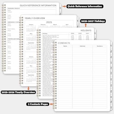 2025-2026 Planner – 2025-2026 Planner Weekly and Monthly, Jul. 2025 - Jun. 2026, 8" x 10", Monthly Tabs, Spiral Binding, Thick Paper, Classic Black - Image 5