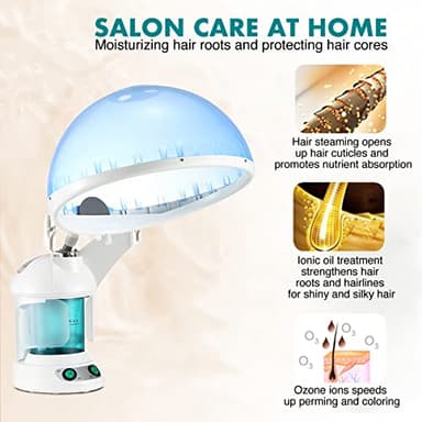 DENFANY Hair Steamer, 2 in 1 Hair and Face Steamer for Natural Hair with UV Ozone, Face Steamer Hair Humidifier Moisturising Hydration System Sprayer for Personal Care Use at Home and Salon - Image 5