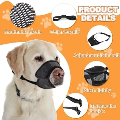 YINGPHIA Dog Mouth, Soft Mesh Mouth for Small, Medium and Large Dogs, Anti-Biting Barking Chewing, Breathable Drinking Adjustable Cleaning, for German Shepherd Husky Labrador Retriever (Blue) (S) - Image 5