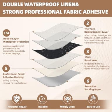 Shagoom Fabric Repair Patch, 17X79 Inch Fabric Large Repair Tape, Self-Adhesive Fabric Patches for Furniture, Sofa, Car Interior, Shoes, Hand Bag, Clothing (Grey, 17X79 Inch) - Image 7