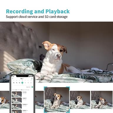 Pet Camera, 2K HD Dog Camera with Phone APP, 360° Pan/Tilt View Puppy Cam, One Click Call for Baby Monitor, MagivPix Night Vision,Motion Tracking Alarm with Cloud/Local SD,Home Indoor Security Cam - Image 7