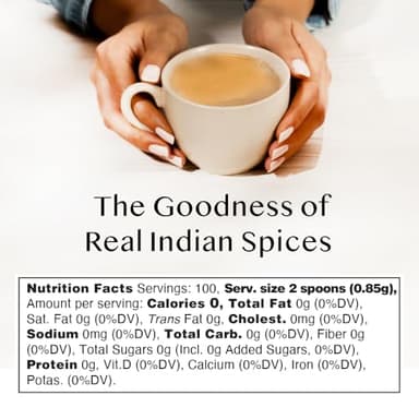 VAHDAM Instant Chai Tea (3oz/85g) - Traditional Masala Chai | Makes 100 Cups | Natural Spices, Zero Calories | Instant Indian Tea - No Steeping | Unsweetened Tea Powder | Free Bamboo Spoon Inside - Image 7
