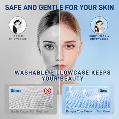 FUNCCUBE Cervical Neck Pillow - Memory Foam Pillow for Pain Relief Sleeping, Ergonomic Neck Support Contour Pillows for Side Back Stomach Sleepers,Orthopedic Breathable Pillowcase, Grey - Image 8