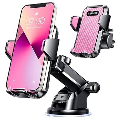 VANMASS 2025【Strongest Suction & Military-Grade】 Car Phone Mount 【Patent & Safety】Ultimate Cell Phone Holder Handsfree Stand for Dash Windshield Vent for iPhone 16 15 Pro Max 14 Android & Truck, Pink - Image 1