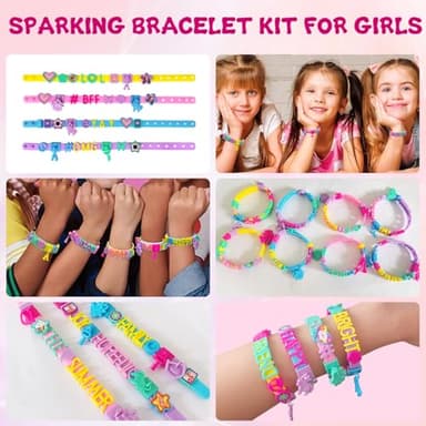 Dupamind Art & Craft Kits for Kids, DIY Friendship Bracelet Making Kit for Girls, Jewelry Making with Charm & Sticker, Birthday Gifts for Ages 4-12, Toy for Ages 4, 5, 6, 7, 8, 9, 10, 11, 12 Years Old - Image 4