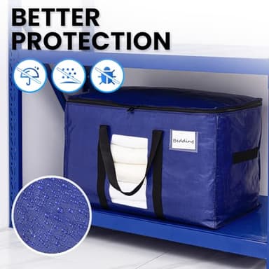 TAILI 6 Pack Dark Blue Extra Large Storage Bags, Heavy Duty Totes with Visible Window, Wrap Around Handles, Perfect for Moving - Image 8