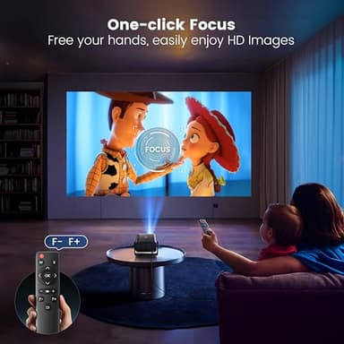 [Electric Focus & Auto Keystone] Mini Projector with WiFi Bluetooth, PUTRIMS Portable 1080P Support Movie Projector 145° Rotatable 50% Zoom Fully Sealed Small Projector for Phone TV Stick HDMI USB - Image 2