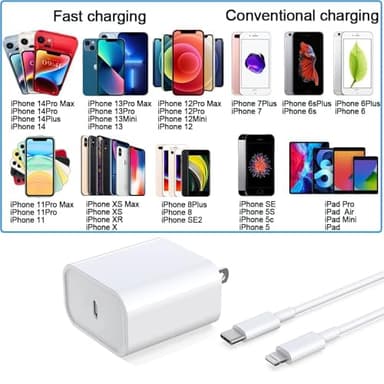DABUSTAR for iPhone Fast Charger, 33W USB C PD Wall Charger Block Plug with[MFi Certified]6ft Type C to Lightning Cable Quick Charging Data Sync Cord for iPhone14 13 12 11 Pro Max Mini Xs Xr iPad Air - Image 7