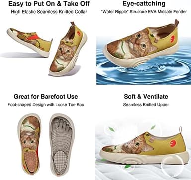 UIN x FatCatArt Collaboration Slip Ons Casual Loafers Lightweight Comfortable Sneakers Art Travel Shoes - Image 7