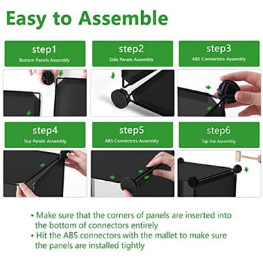 C&AHOME Cube Storage Organizer, 16-Cube Shelves Units, Plastic Storage Cubes, DIY Closet Organizer, Modular Closet Storage Shelves Ideal for Home, Bedroom, 48.4" L × 12.4" W × 48.4" H Black SUM3016H - Image 7