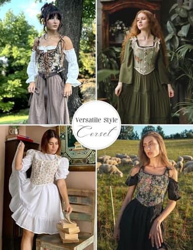 Scarlet Darkness Women Summer Floral Print 1920S Renaissance Corset Fishbone Bodice Red Floral Size 16 - Image 5