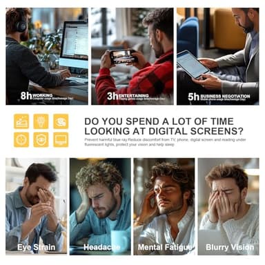 hunsquer Blue Light Glasses for Women Blue Light Blocking Glasses Men Computer Gaming Blue Screen Glasses Mens Blue Light Blocker Glasses - Image 7