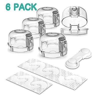 Mom's Choice Gold Awards Winner - Stove Knob Covers for Child Safety (5 + 1 Pack) Double-Key Design and Upgraded Universal Size Gas Knob Covers Clear View Childproof Oven Knob Covers for Kids and Pets - Image 9