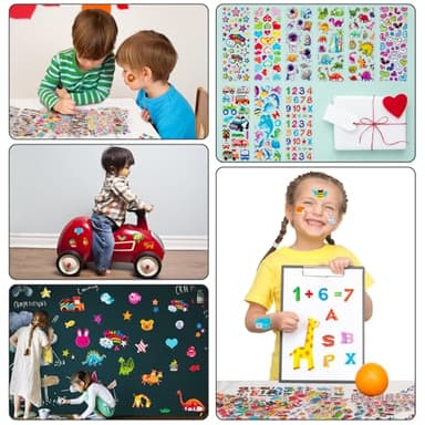 Habett 3D Stickers for Kids & Toddlers, 500+ 3D Puffy Stickers Including Animals, Letters, Numbers, Dinosaurs, Cars and More for Boys, Girls, Teachers, Reward, Craft Scrapbooking - Image 5
