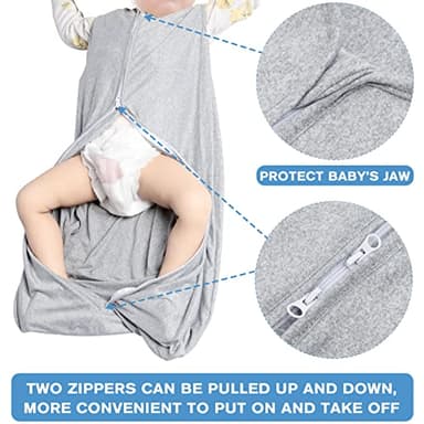 BSTOPPT 3 Pack Baby Sleep Sack 0-6 Months 100% Rayon Cotton Baby Sleeping Bag 2-Way Zipper Toddler Wearable Blankets,Comfy Stretchy Thin Sleep Sacks.TOG 0.3(Small) - Image 3