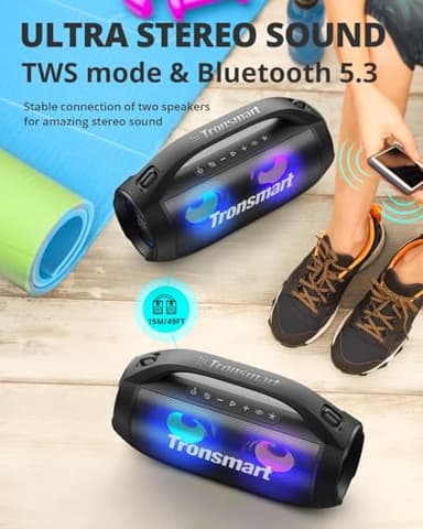 Tronsmart Bang SE Portable Bluetooth Speaker, Colorful LED and 40W Wireless Stereo to Infuse Your Party, Ultra Lightweight Portable Design and IPX6 Waterproof, Suitable for Party/Outdoor/Travel - Image 8