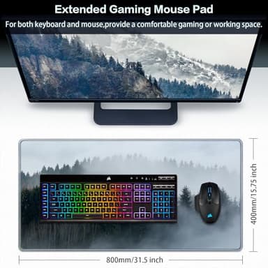 Canjoy Gaming Mouse Pad Forest Pattern Extended XXLarge Mousepad Big Computer Keyboard Desk Mat for Non-Slip Rubber 31.5x15.7inch - Image 2