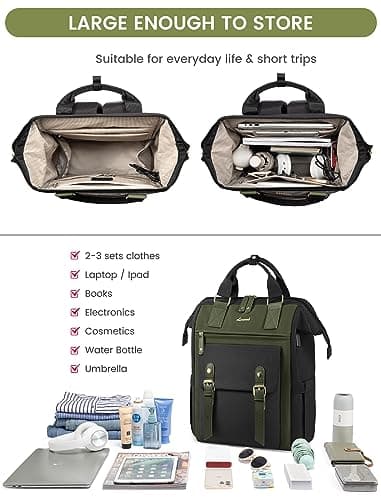 LOVEVOOK Laptop Backpack for Women Work Teacher Bag Travel Backpack, Stylish College Backpack Purse, Business Computer Laptop Bag Nurse Bags, Casual Daypack, 17 Inch - Image 3