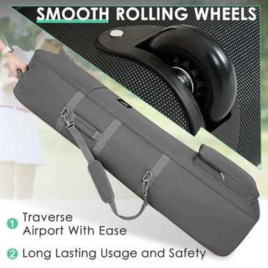 DAREKUKU Golf Travel Covers for Airlines with Detachable Shoulder Straps, Soft Foldable Golf Club Travel Bags, 900D Heavy Duty Oxford -Universal Size, Grey - Image 5