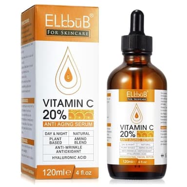 Premium 20% Vitamin C Serum For Face with Hyaluronic Acid, Retinol & Amino Acids - Boost Skin Collagen,Hydrate & Plump Skin, Anti Aging & Wrinkle Facial Serum (4 Fl Oz (Pack of 1)) - Image 1