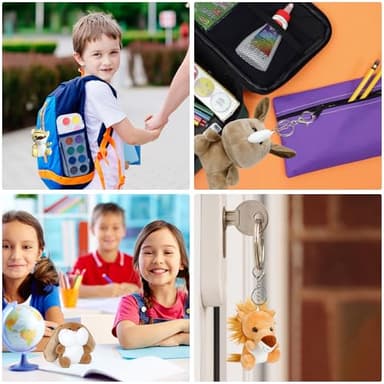 Arrozon 12 Pcs Small Stuffed Animals Bulk, 4.5 Inch Mini Stuffed Animals, Keychain Plush Toys Stocking Stuffers for Kids, Carnival Prizes, Classroom Treasure Box, Claw Machine Filler, Pinata Stuffers - Image 5