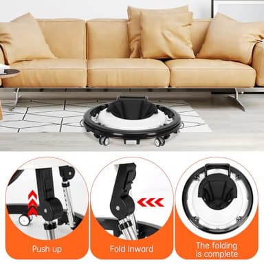 TreeCute Baby Walker Foldable with 9 Adjustable Heights, Baby Walker with Wheels Portable, Infant Toddler Walker for Baby Boy Girls 6-18 Months - Image 6