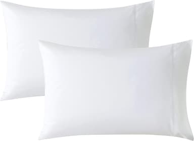WhatsBedding Queen Size Pillowcases Set of 2, 20x30 Cotton Pillow Case with Envelope Closure, Soft & Breathable Pillow Covers for Bed, White - Image 2