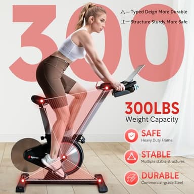 Sperax Exercise Bike,Stationary Bikes for Home with Exclusive App,Magnetic Exercise Bike with Comfortable Seat Cushion, Indoor Stationary Bikes with 300lbs Weight Capacity - Image 4