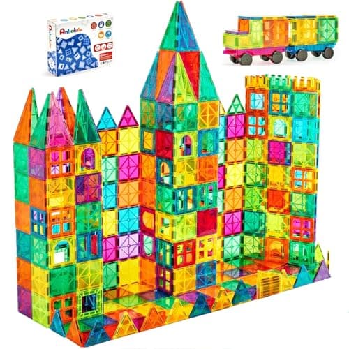 Anbalulu Magnetic Building Tiles, 134PCS Large Magnet Building Set,Magnetic Blocks, 3D STEM Stacking Toys, Magnets Toy for Kids Boys Girls - Image 1