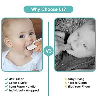 dearlomum Toddler Baby Dry Wipes, Newborn Tongue Cleaner, 60PCS Disposable Infant Wipes Clean Mouth,Gauze Gum Cleaner Toothbrush Baby Oral Cleaning Stick Dental Care for 0-36 Month - Image 6