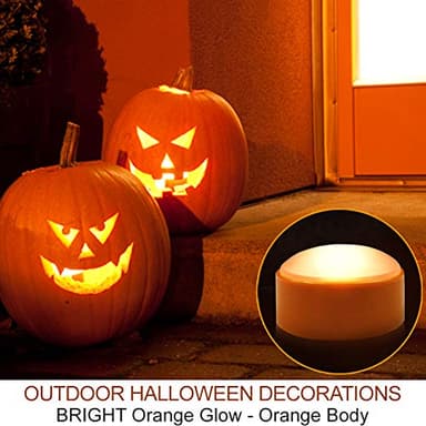 HOME MOST 4-Pack Halloween LED Pumpkin Lights Battery Operated - Orange Pumpkin Lights with Timer and Remote Halloween Decor - Jack-O-Lantern Decoration Outdoor - Image 4
