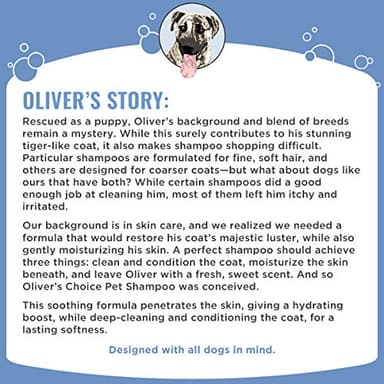 OLIVER'S CHOICE Dog Shampoo with Oatmeal, Aloe & Shea Butter – Deodorizing Puppy Shampoo for Smelly Dogs, Itchy Skin Relief, Paraben-Free, Biodegradable, Cruelty Free – 12 fl. oz - Image 8
