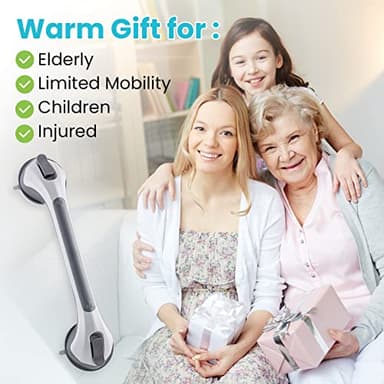 TAILI Grab Bars for Bathtubs and Showers 2 Pack Suction Grab Bar, Heavy Duty Shower Handle Removable Bath Handrails for Seniors and Elderly, Bathroom Safety Grip No Drilling Waterproof,Grey - Image 8
