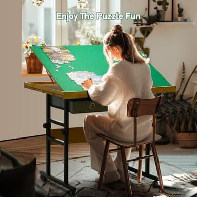 ALL4JIG 1500 Pieces Jigsaw Puzzle Table with Legs, 34.2"x25.2" Adjustable Puzzle Board for Adults, 3-Tilting Angles, Multi-Functional with 4+2 Drawers & Protective Cover - Image 7