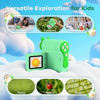 Hideal HP60 IPS Microscope for Kids: [Auto On & Off] [3-in-1] 2" Portable Handheld Microscope Miniscope, Pocket Mini Scope Educational Science Kit, Christmas Birthday Gifts for Kids, PC View, Green - Image 5