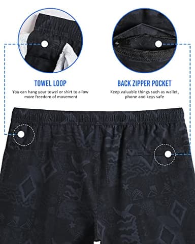 maamgic Mens 5" Gym Running Shorts for Men 2 in 1 Quick Dry Workout Athletic Shorts Totem Gray Medium - Image 5