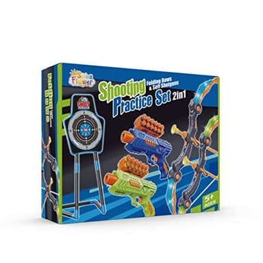 SpringFlower 2 Bow and Arrow Sets with LED Light-up,2 Foam Dart Guns for Kids 5 6 7 8 9 10+ Years Old, Archery Set with Standing Target for Boys & Girl, for Kids - Image 9