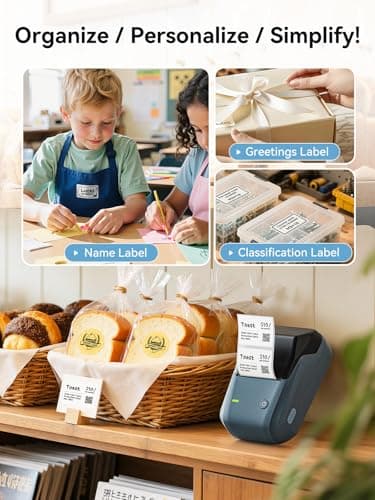NIIMBOT B1 Label Maker Machine with Tape, 2 Inch Portable Label Printer, Bluetooth Thermal Label Printer with Multiple Templates for Small Business,Office,Home,School (Blue, 1 Printer+1 Roll Label) - Image 5