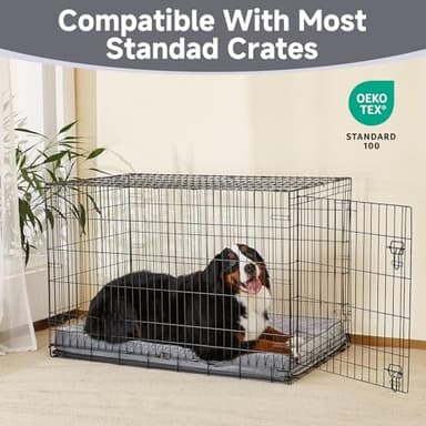 OhGeni Orthopedic Waterproof & Machine Washable Dog Bed for Extra Large Pets, Suitable for Crates, Cat Mat with 25D Egg Crate Foam, Non-Slip Bottom & Removable Cover, 47 Inches(Gray) - Image 3