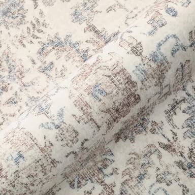 PureCozy Taupe Area Rug 6x9 Machine Washable Vintage Living Room Distressed Non Slip Carpet Traditional Indoor Bedroom Retro Floral Accent Throw Large Rug for Office Kitchen Dining Room - Image 7