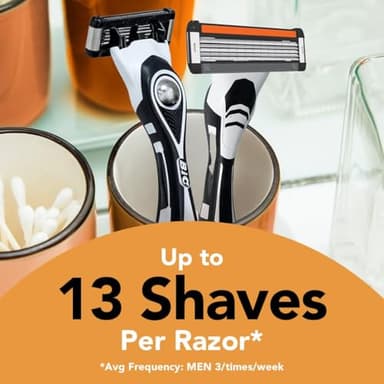 BIC Flex 5 Refillable Refill Razor Cartridges for Men, Long-Blade Razors for a Smooth and Comfortable Shave, 12 Refill Cartridges - Image 7