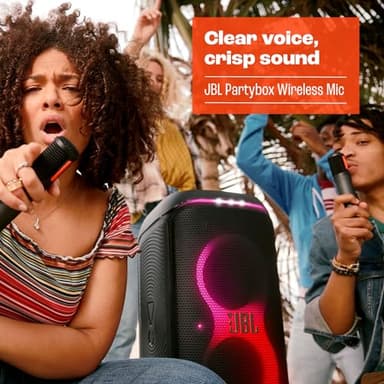 JBL PartyBox Wireless Mic - 2X Digital Wireless Microphones, Rechargeable Battery (20hrs - 700mAh), Clear Voice, Crisp Sound, Stable 2.4GHz Connection, Compatible with All PartyBox Speakers (Black) - Image 5