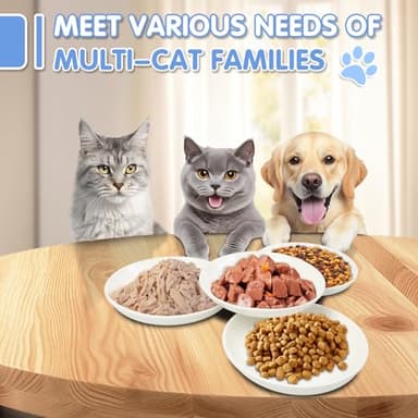 6 Pack Cat Food Bowl, Ceramic Cat Bowls, Anti Whisker Fatigue Cats Bowl,5.5 Inches Shallow Wide Kitten Plates for Food and Water (White) - Image 4