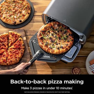 Ninja Artisan Outdoor Pizza Oven, 12-inch, 3-minute Pizza, Neapolitan, Thin Crust, New York Chicago, Custom, 700F Max Temperature, Electric Heat, Bake, Broil, Proof, Warm, MO201 - Image 8