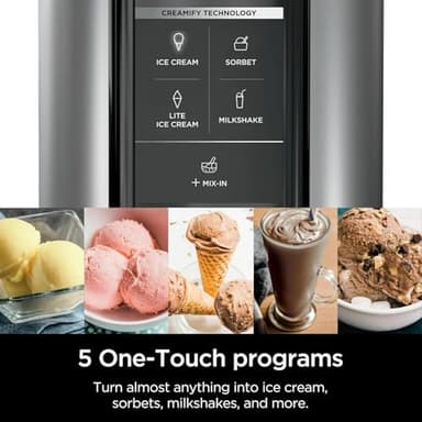 Ninja CREAMi Ice Cream Maker, 5 One-Touch Programs, Includes (2) 16oz Pints with Lids, Transform Frozen Bases to Ice Cream, Sorbets, Milkshakes, Vegan, Dairy-Free Options, NC300 White (Renewed) - Image 3