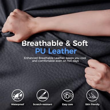 GTRACING Big and Tall Gaming Chair 400lbs Heavy Duty Office Chair with Foot Rest & Ergonomic Pocket Spring Lumbar Support, High Back 3D Saddle Shaped Cushion for Back Pain Relief, Matte-Black - Image 8